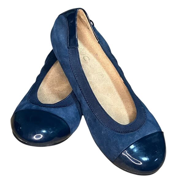 Vionic Spark Tiegan ballet flats in blue suede with cap toe-size 6 - Picture 10 of 10